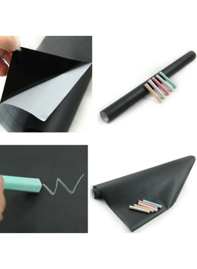 Self-Adhesive Black Chalkboard Wall Sticker Roll, Removable & Reusable Blackboard Decal for Home, Office, Kitchen, & School - Image 3